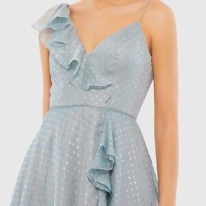 Mac Duggal Sky Blue Ruffled High Low Dress